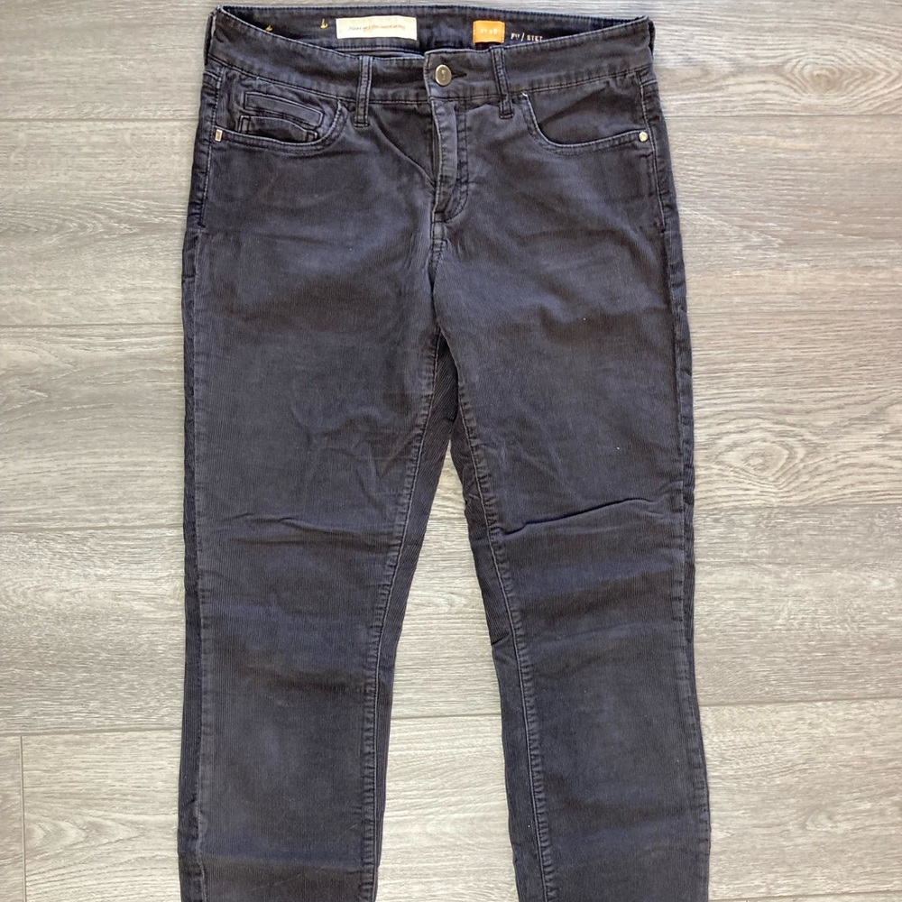 Pilcro from Anthropologie corduroy cords straight leg dark grey size 28